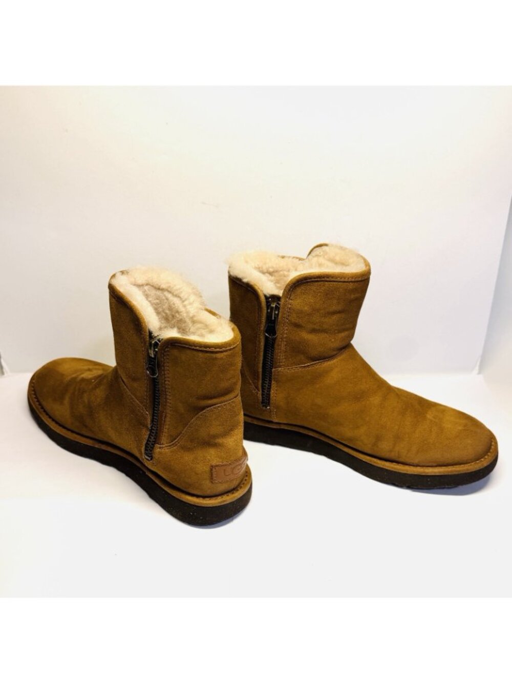 UGG Abree Women Mini Ankle Sheepskin Brown Suede Boots Size 6US 37EU - Picture 3 of 10